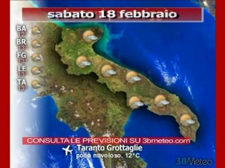 Previsioni del tempo, sabato 18 febbraio