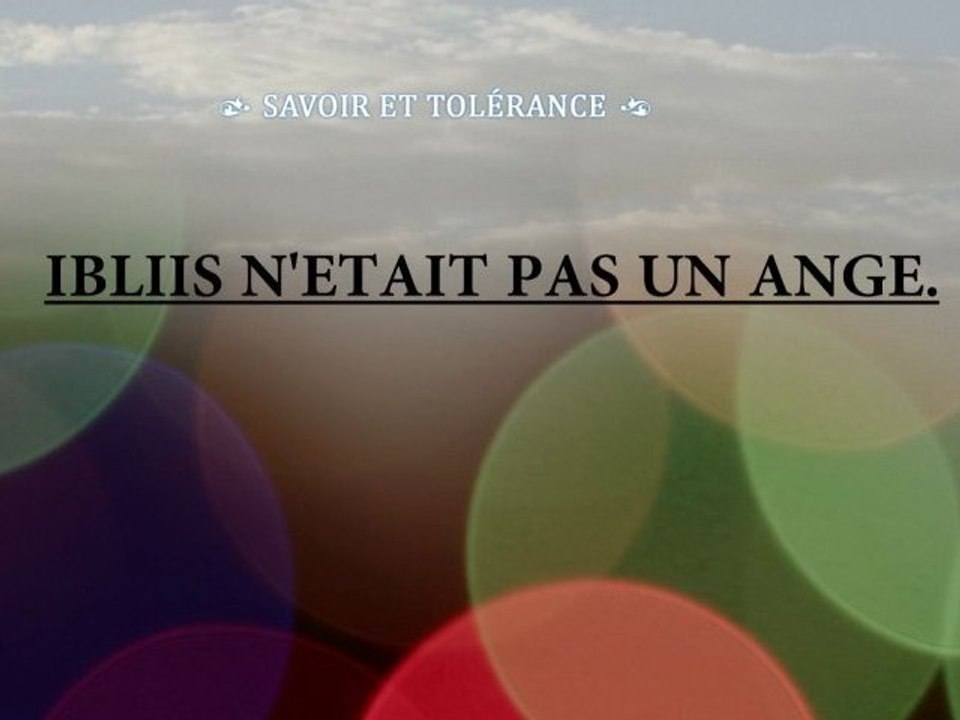 Ibliss n'était pas un ange