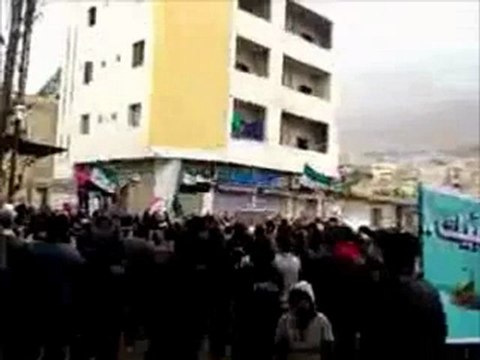 فري برس مظاهرة دمشق حي برزة في جمعة المقاومة الشعبية 17 2 2012