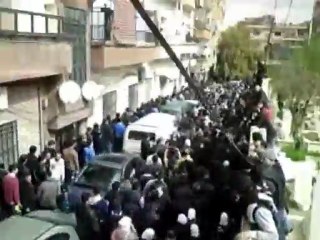 فري برس   التشييع المهيب لشهيد المزة اسامة شعبان دمشق 16 2 2012