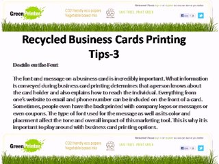 Recycled Business Cards - Greenprinteronline.com