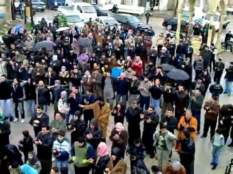 فري برس ادلب ناحية التمانعة مظاهرة جمعة المقاومة الشعبية 17 2 2012