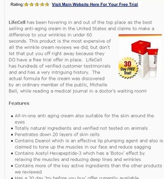 Wrinkle Cream Reviews - LifeCell Skin