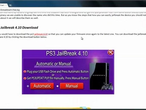 PS3 jailbreak 4.10 firmware + Download Link