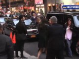 Katie Holmes and Rick Perry leaving the Late Show