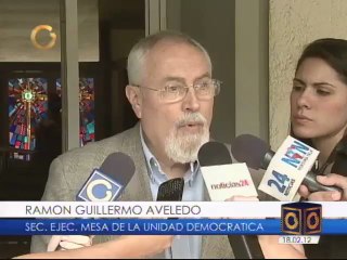 Aveledo a Chávez: "Si quiere pelear, a nosotros no nos va a encontrar"