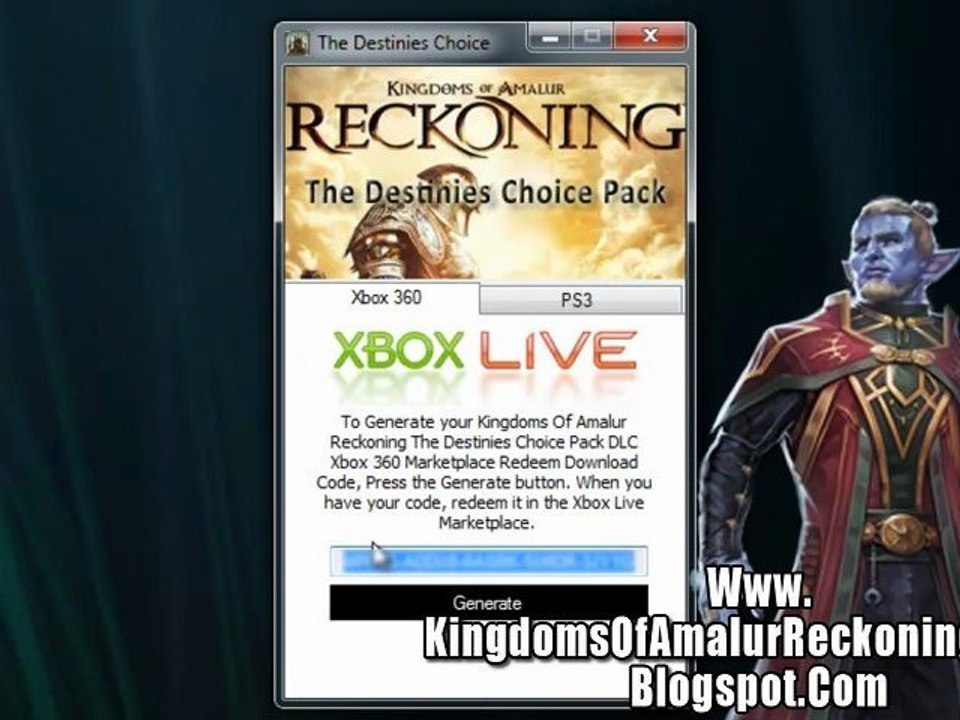 Kingdoms Of Amalur Reckoning The Destinies Choice Pack DLC Free on Xbox 360 And PS3