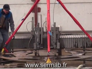 découpe d'une roue dentée en acier ép. 20mm par jet d'eau haute pression