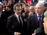 Carla Bruni-Sarkozy après le meeting : 