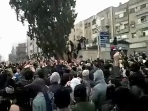 فري برس مشاركة أحرار الميدان في عرس شهداء المزة 18 2 2012