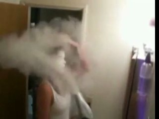 Best Flour Hair Dryer Prank - Cute Chick Gets Covered In Flour