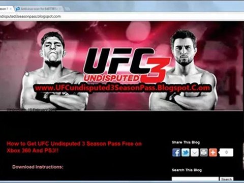UFC Undisputed 3 Season Pass Code Free Giveaway - Xbox 360 PS3