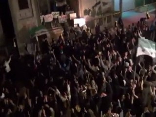 فري برس   دمشق كفرسوسة مظاهرة مسائية نصرة للمزة جامع الفاتح 18 2 2012