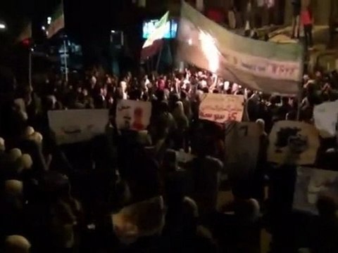 فري برس دمشق كفرسوسة مظاهرة مسائية جامع أبو بكر 16 2 2012