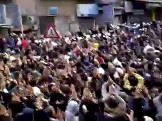 فري برس   دمشق المزة تشييع الشهيد أسامة شعبان 16 2 2012