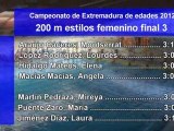 200 estilos femenino Campeonato de Extremadura de edades