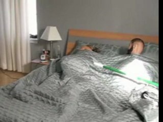 Girlfriend Scared by Fake Head in Bed