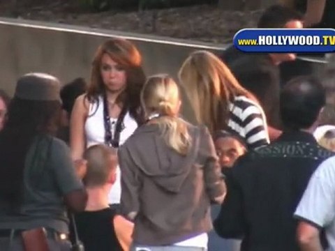 Miley Cyrus shoots a music video at LA Center Studios