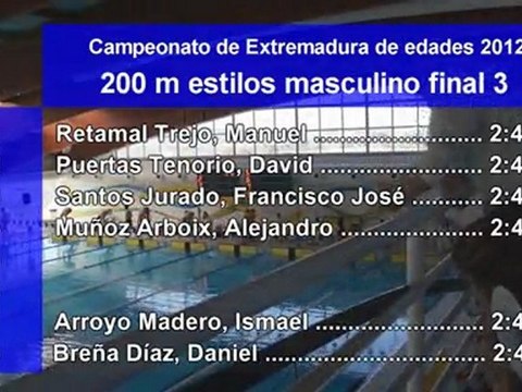 200 estilos masculino Campeonato de Extremadura de edades 2012