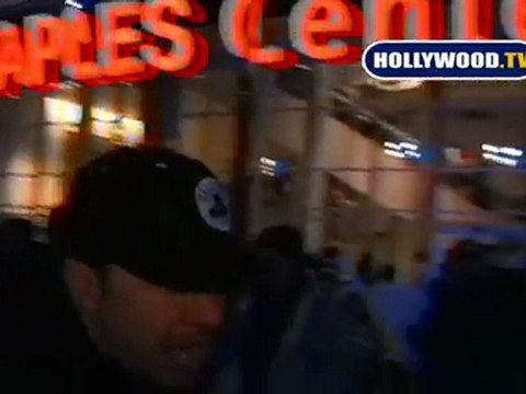 Donnie Wahlberg Takes Photos with Fans at The Staples Center