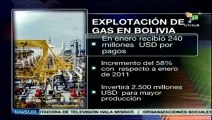 Bolivia mejora ingresos petroleros en enero de 2012
