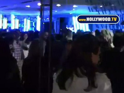 Celebrities At Armani Exchange In West Hollywood