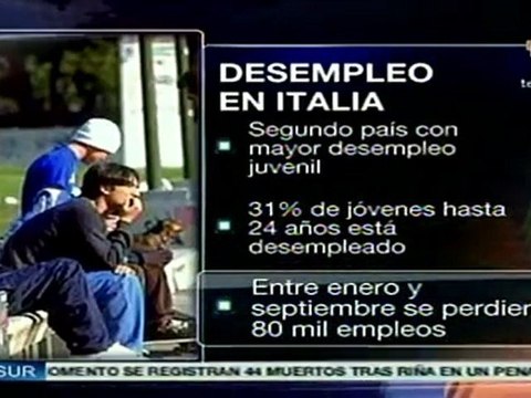 Italia, segundo país europeo en desempleo juvenil