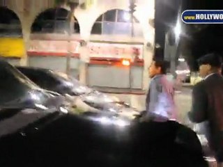 Johnny Depp trips and falls in Hollywood.