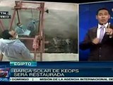 Inicia segunda etapa de restauracion de Barca Solar de Keops