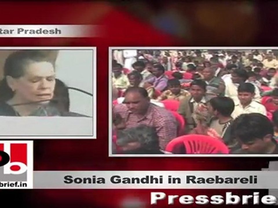Sonia Gandhi in Raebareli talks about BSP Government’s discrimination against Raebareli