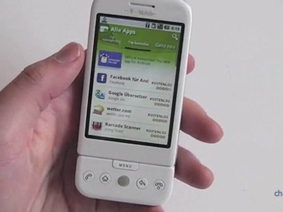 T-mobile g1 retro test / review hd deutsch / german htc dream
