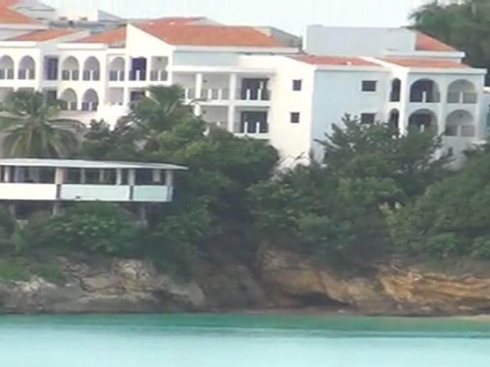 Meads bay beach viewed on top of Turtle Nest Hotel in Anguilla, caribbean island video 2