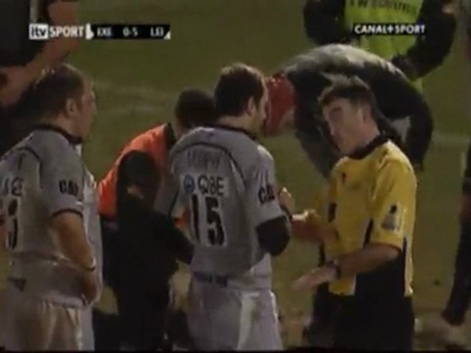 Agression leicester vs Exeter