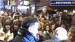 Hugh Jackman greets fans at Broadhurst Theatre