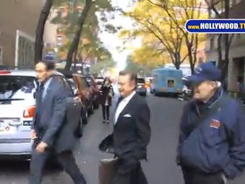 Regis Philbin on his way to Live with Regis and Kelly