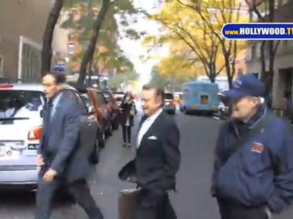 Regis Philbin on his way to "Live with Regis and Kelly"