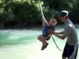 Toddler rope swing fail