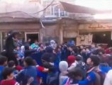 فري برس  مظاهرة طلابية في حي التضامن بدمشق 21 2 2012