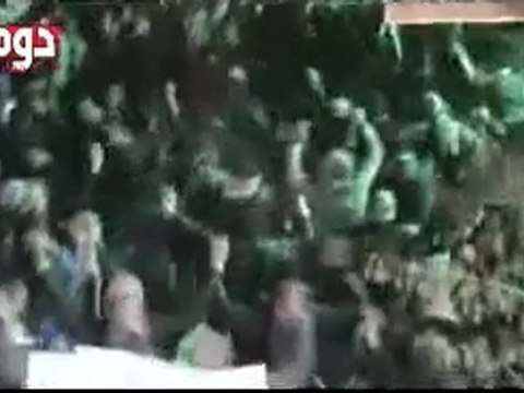 فري برس ريف دمشق دوما صفوف الثوار في ساحة الحرية 21 2 2012