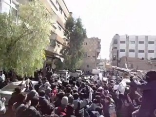 فري برس  دمشق   كفرسوسة مظاهرة طلابية 21 2 2012