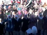 فري برس   ادلب ناحية التمانعة مظاهرة الحرائر الطالبات 20 2 2012
