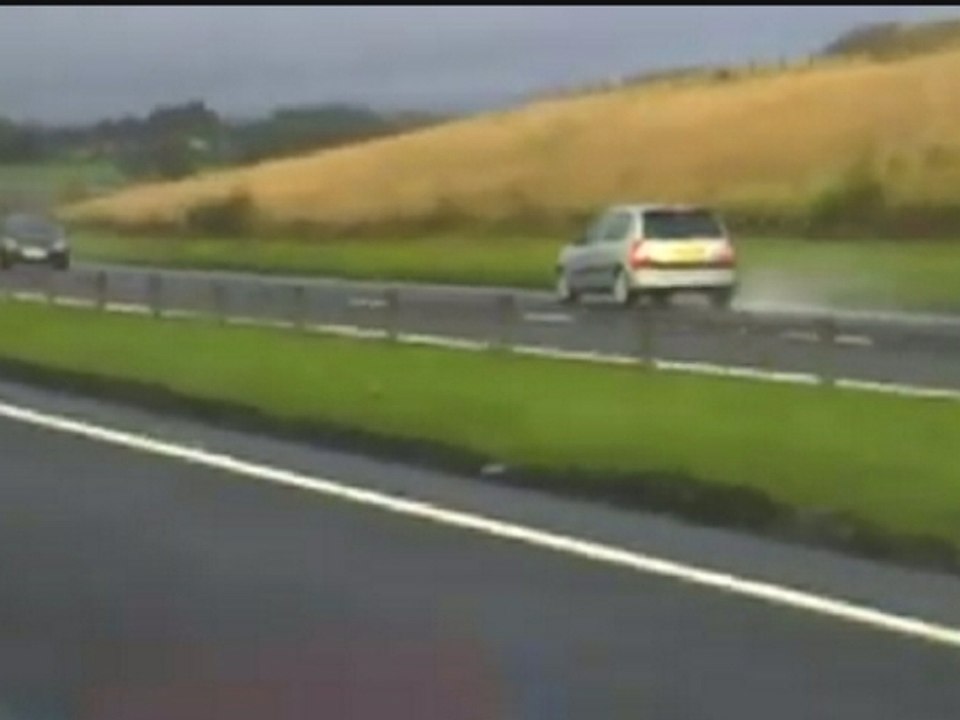 Motorist caught on camera driving in the wrong direction