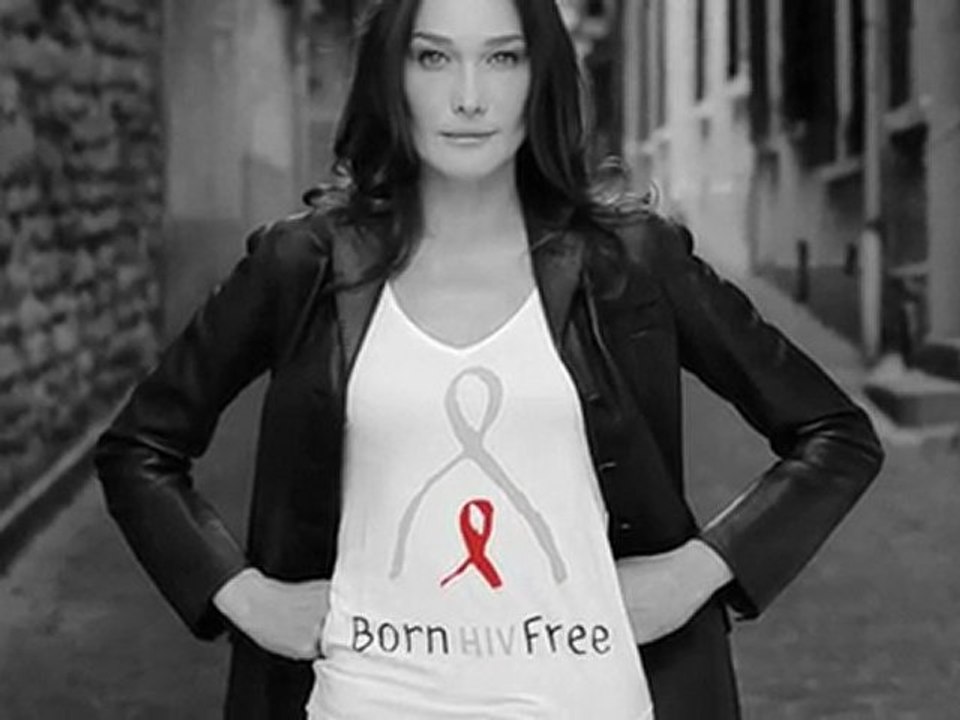 Carla Bruni-Sarkozy e la campagna Born HIV Free - Petition
