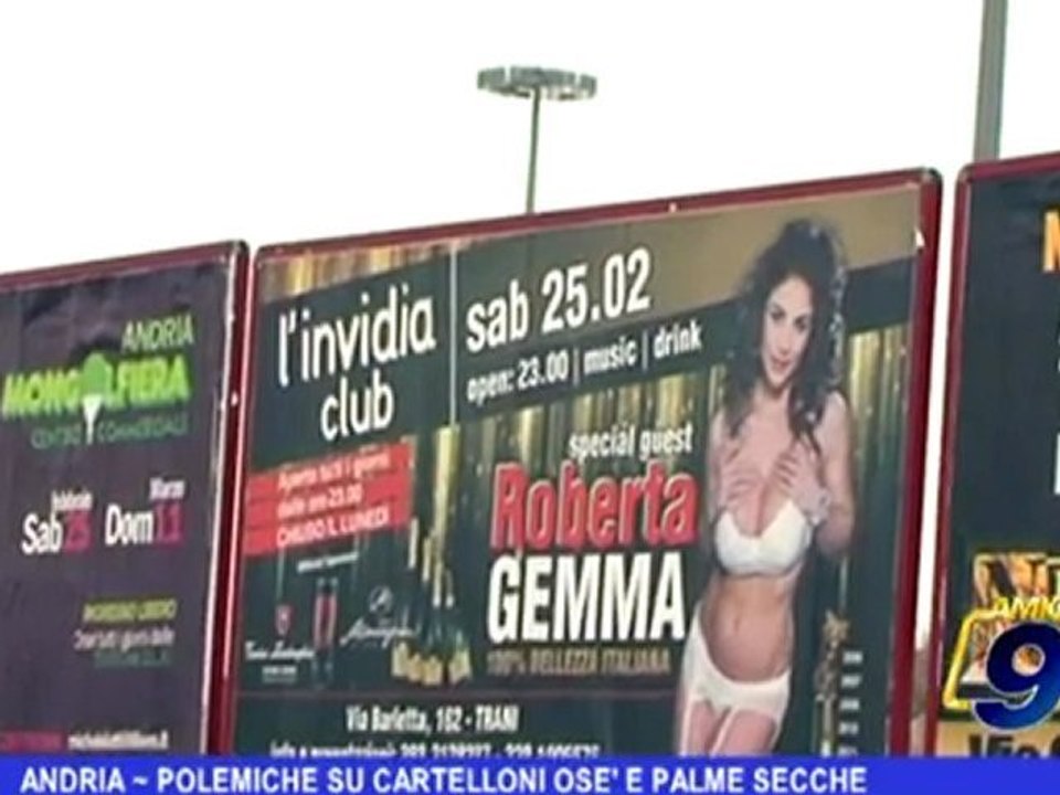 Andria | Polemiche su cartelloni osè e palme secche