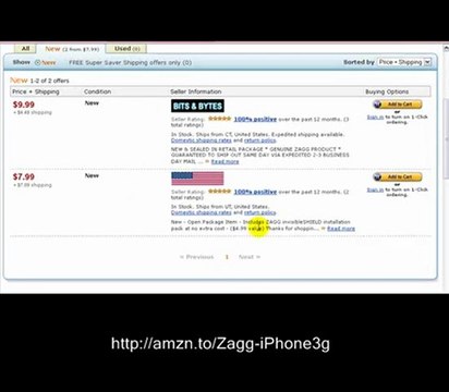 Screen Protector iPhone 3g - Zagg invisibleSHIELD