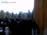 فري برس   حلب   جامعة الثورة    زحف الاحرار والحرائر  22 2 2012  ج2