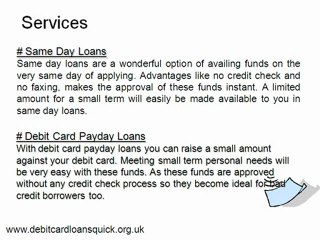 Debit Card Loans Quick