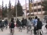 فري برس   ريف دمشق  دوما   مظاهرة جميلة على الدراجات الهوائية 23 2 2012