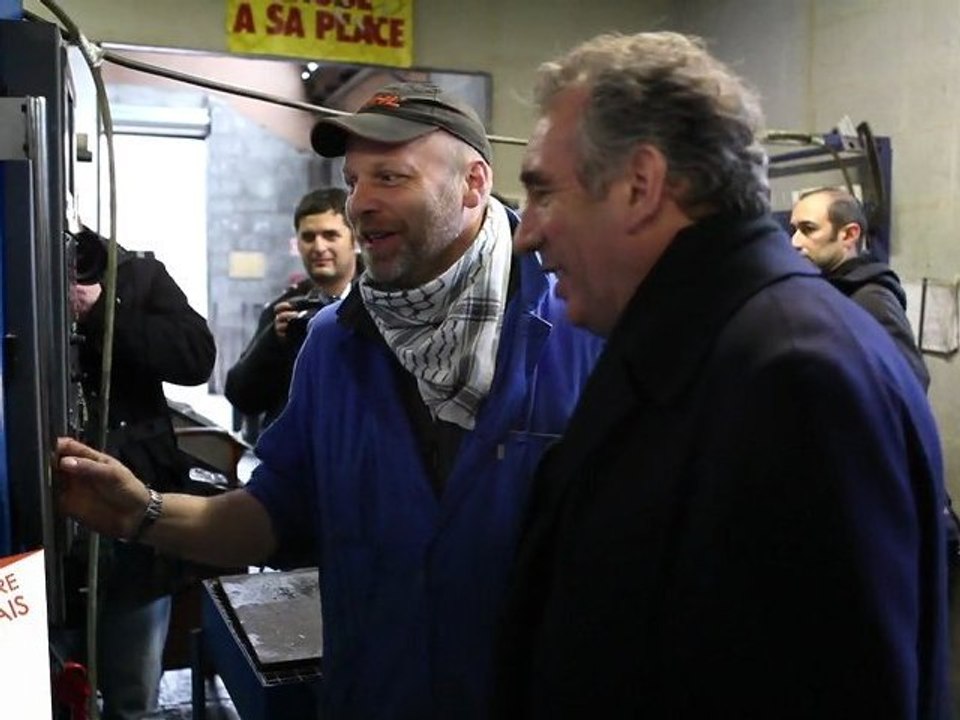 François BAYROU - Visite de la fonderie S.C.I  Conty (80)