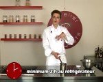 Recette de sphérification: perle  de pêche à la vanille, fraises au sirop